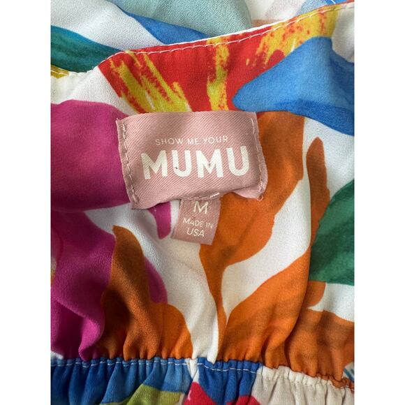 Show Me Your Mumu Moby Tie-Front Cut Out Maxi Dress in Bright Blooms (M) - Picture 5 of 6